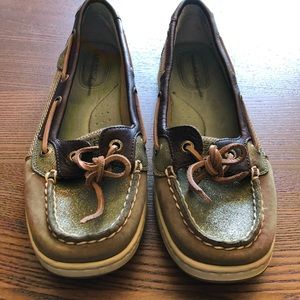 Brown/Green shimmer Sperry shoes